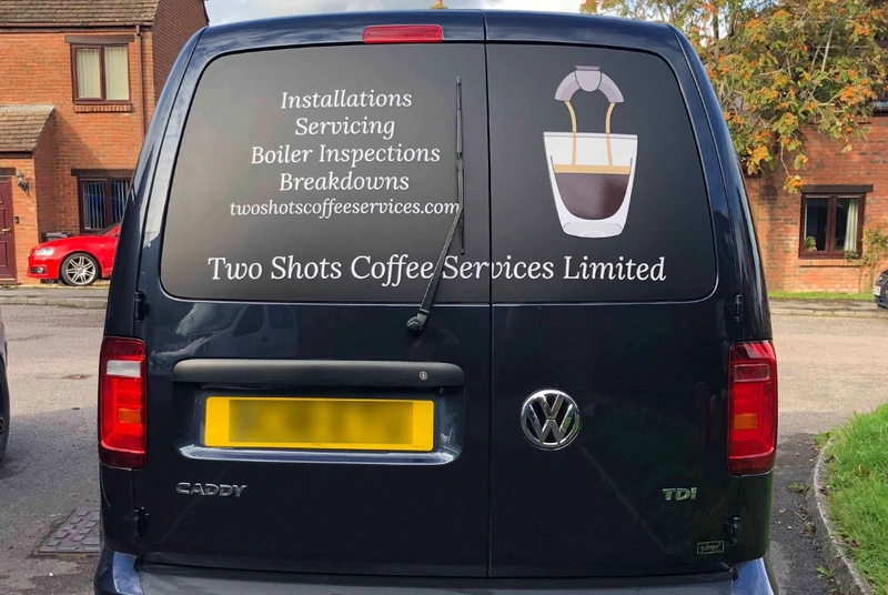 Two Shots Coffee Services VW Caddy Graphics